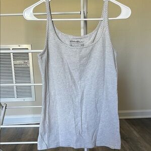 Eddie Bauer Women's Striped Tank Top - Gray